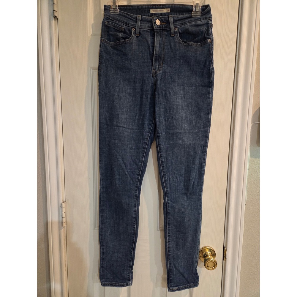 Levis 721 High Rise Skinny Jeans Womens 28 Medium Wash Blue Denim Pants